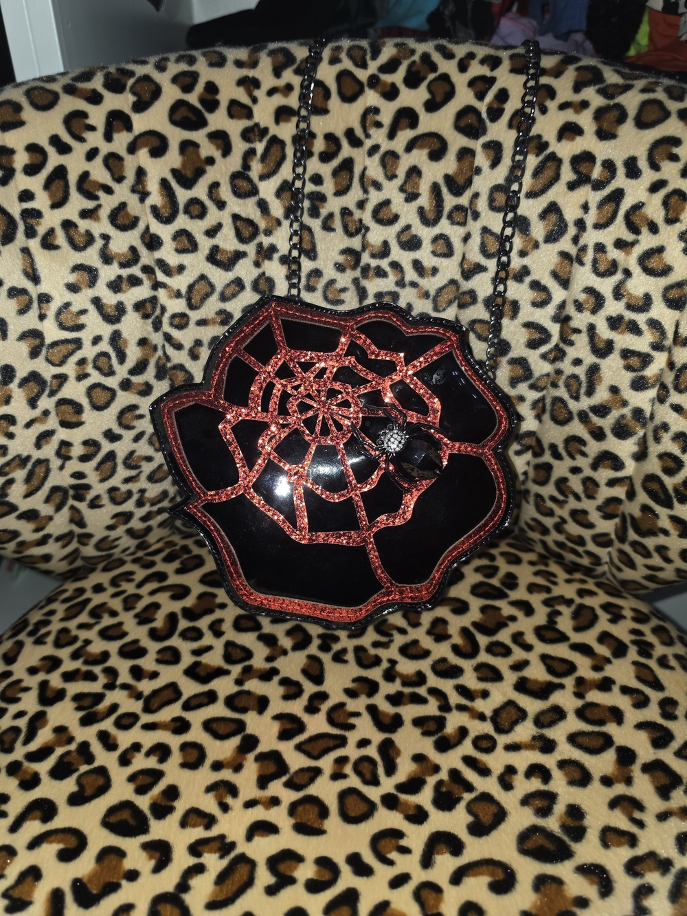 Betsey Johnson Kitschy Rose Spiderweb Purse - Picture 2 of 7